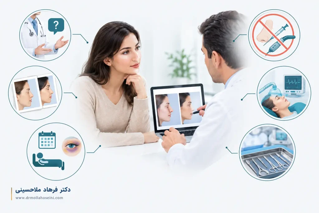 نکات مهم پیش از جراحی بینی | دکتر فرهاد ملاحسینی