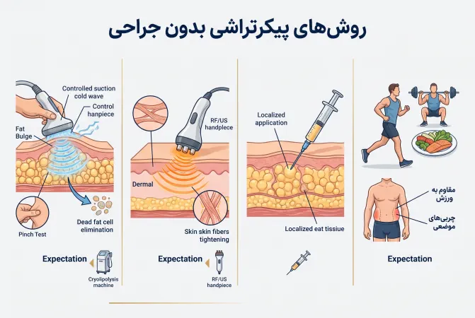 روش‌های پیکرتراشی بدون جراحی | دکتر ملاحسینی بندرعباس